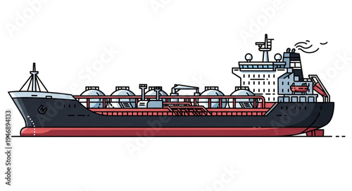 Large Industrial Cargo Ship Vessel.
