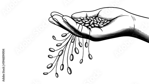 Hand Sowing Seeds and Cultivating New Life