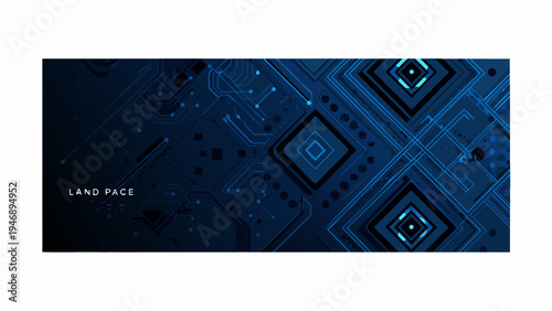 Abstract futuristic technology background with glowing blue circuit patterns