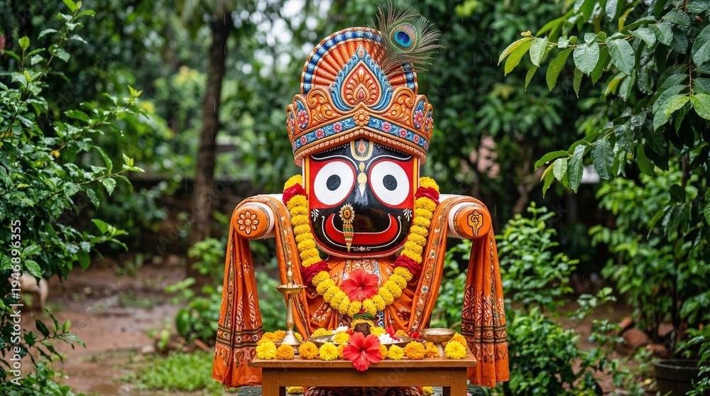 Fototapeta premium Jagannath hindu god deity festival rath yatra indian culture hinduism tradition