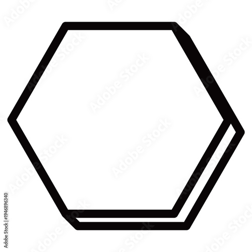 立体的なラインの六角形フレーム