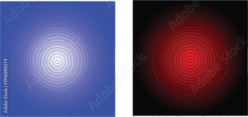 Set of 2 gradient ripple effect vector backgrounds