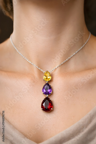 Female neck portrait with necklace