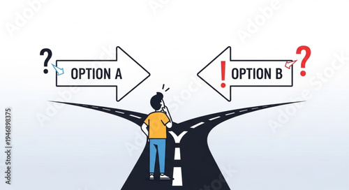 Man at crossroads making decision.