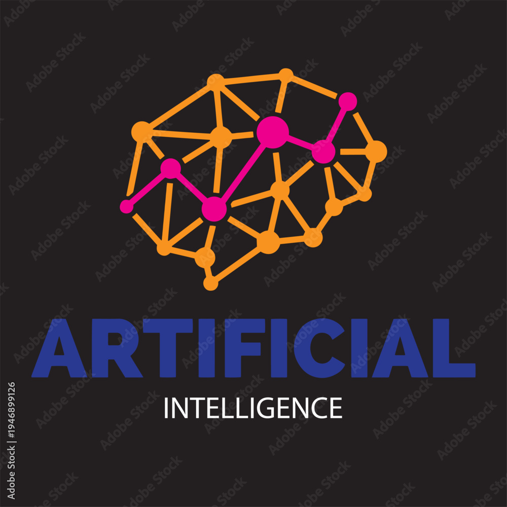 Fototapeta premium Artificial Intelligence and Technology Digital Logo Concept