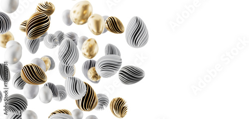 Stylish and modern abstract Easter egg design on a white background. Perfect for Easter greetings and holiday concepts.
