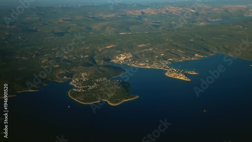 Aerial view of Sevid and Razanj coastline. Croatia.