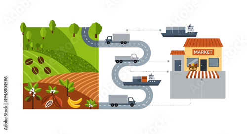 Industrial Pipeline System with Factory and Ship Illustration. Vector Illustrations. EPS Editable