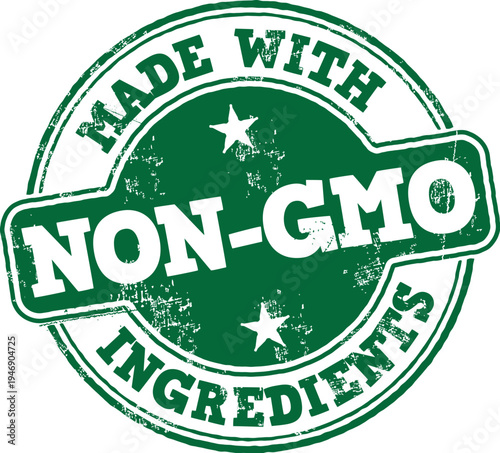 Non Gmo Rubber Stamp. GMO Free Ingredients.