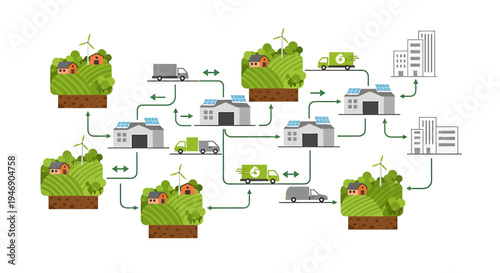 Smart Agriculture Technology System for Automated Farming. Vector Illustrations. EPS Editable