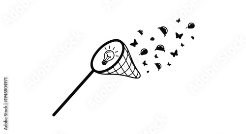 butterfly catcher net with flying butterflies