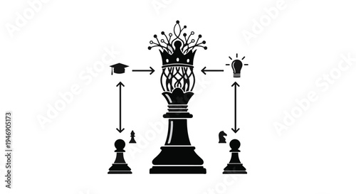 chess piece with lightbulb ideas strategy planning