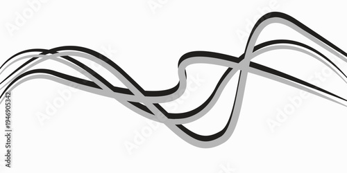 Abstract Black and White Wave Line Background