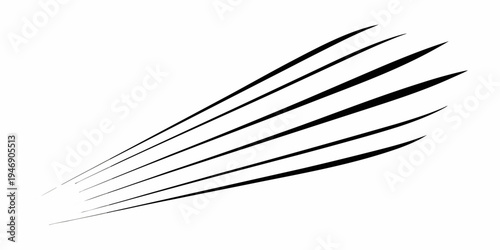 Abstract design featuring multiple black lines radiating from a point