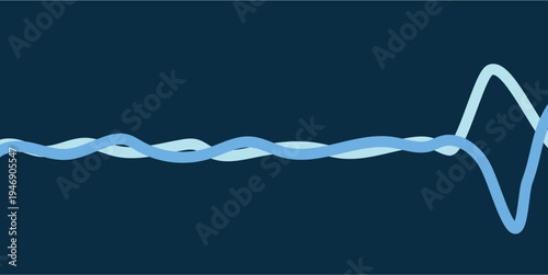 Abstract Blue Wave Line Background on Dark Texture