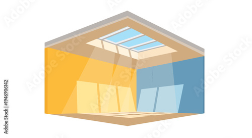 Geometric Glass House Model Studio Concept. Vector Illustrations. EPS Editable
