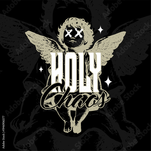 skull with wings and flowers