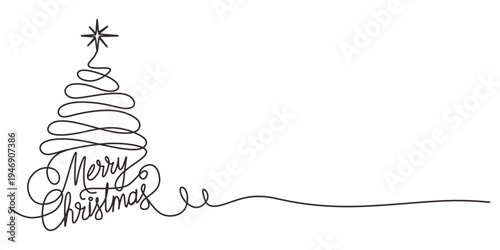 christmas tree symbol illustration with words merry christmas