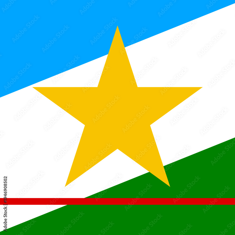 Obraz premium Roraima Square Flag Vector Icon Element