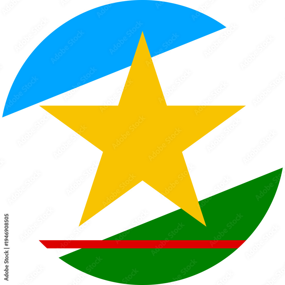 Obraz premium Roraima Round Flag Vector Button Symbol