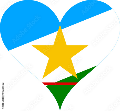 Roraima Heart Shape Flag Vector Sign