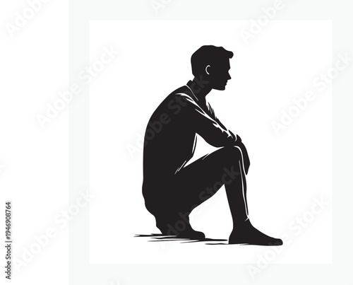 silhouette of a young man