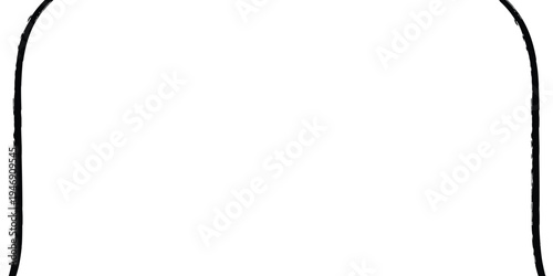 A minimalist digital artwork featuring a simple black curved line on a white background with no additional details or objects present