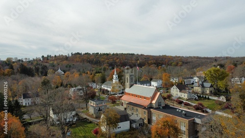 Aerial View of Downtown Newtown, CT