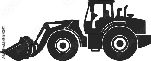 Modern Farm Tractor Vehicle Icon
