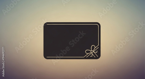 Elegant Black Gift Card with White Ribbon Design.