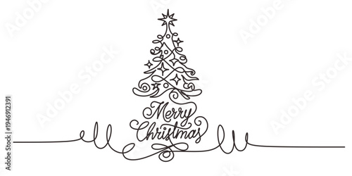 christmas tree symbol illustration with words merry christmas
