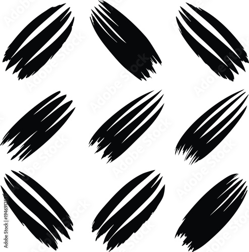 Brush swirl strokes patterns artistic black ink brushstrokes