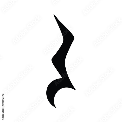 Quarter Rest Musical Symbol. Crotchet Rest Vector Icon