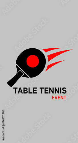 Dynamic Table Tennis Event Logo: Modern Design for Sports Competitions and Championships