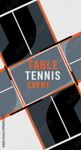 Dynamic Table Tennis Event Promotion: Modern Geometric Design for Sport Competitions Advertising