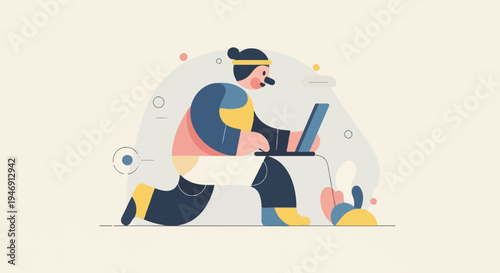 Person exercising on a treadmill while typing on a laptop