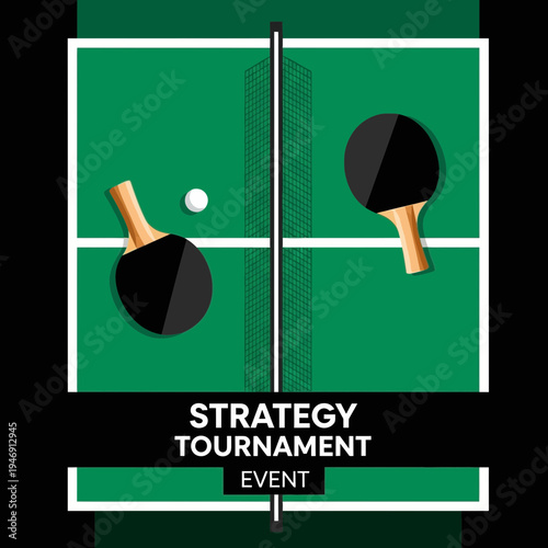 Dynamic Table Tennis Game Strategy: Competitive Tournament Illustration for Engaging Events