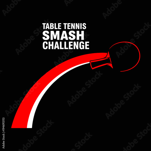 Dynamic Table Tennis Illustration: Smash Challenge Depiction For Sports Competitions Or Branding