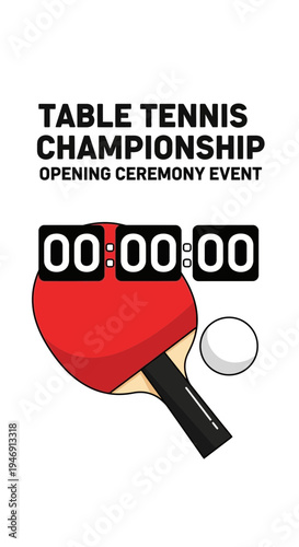 Dynamic Table Tennis Tournament Launch Featuring Digital Display and Event Commencement