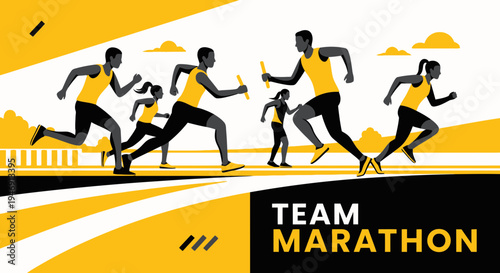 Dynamic Team Relay: Depicting Speed, Collaboration, and Determination in the Marathon