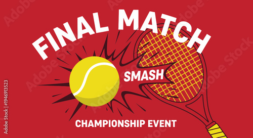 Dynamic Tennis Championship Poster: Final Match Showcasing Excitement and Intense Sporting Action