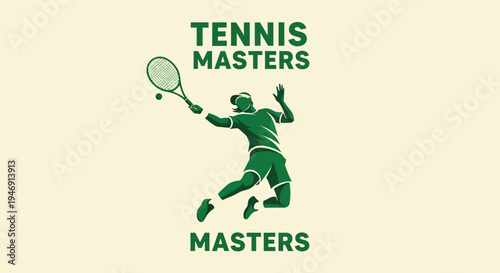 Dynamic Tennis Master Illustration Showcasing Athleticism, Skill, and Sporting Excellence