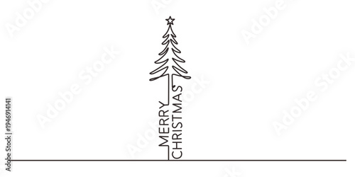 christmas tree symbol illustration with words merry christmas