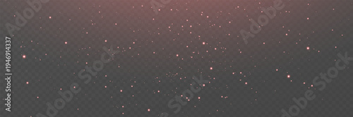 Rose gold glitter light bg. Magic dust background. Star particle banner. Christmas Holiday golden confetti. Fairy bulb. Glow shine bokeh. Winter Celebration frame. Luxury party. Vector illustration