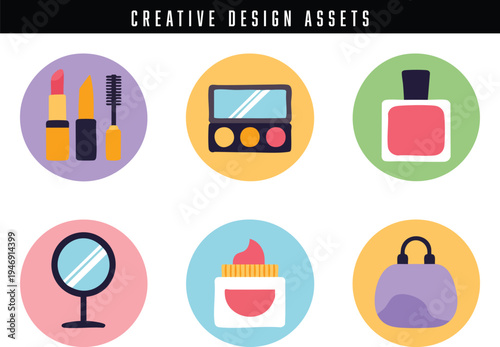 Collection of colorful pixel art design assets for creative projects