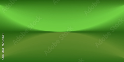 Abstract gradient podium background. Empty green 3D studio background. Clean scene for product presentation mockup template. eps 10
