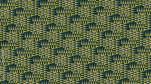 Luxury metallic woven seamless pattern modern geometric basket weave vector background.