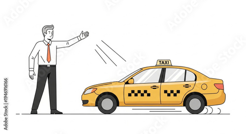 Man hailing a taxi cab.