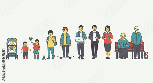 Diverse Multi-Generational People Group in Bright Studio Background