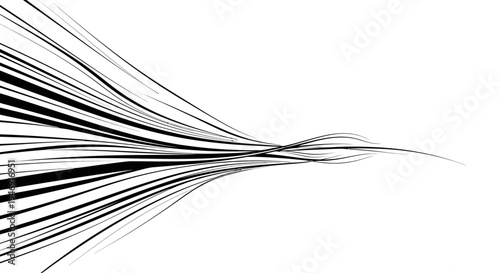 Abstract dynamic lines forming a flowing wave pattern, symbolizing speed and data flow on an isolated white background.